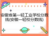安徽省第一轻工业学校分数线(安徽一轻校分数线)