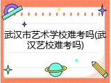 武汉市艺术学校难考吗(武汉艺校难考吗)