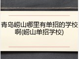 青岛崂山哪里有单招的学校啊(崂山单招学校)