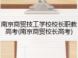 南京商贸技工学校校长职教高考(南京商贸校长高考)