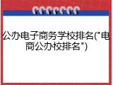 公办电子商务学校排名("电商公办校排名")
