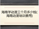 海南学动漫三个月多少钱(海南动漫培训费用)