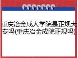 重庆冶金成人学院是正规大专吗(重庆冶金成院正规吗)