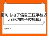 廊坊市电子信息工程学校多大(廊坊电子校规模)