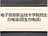电子信息职业技术学院招生办电话(招生办电话)