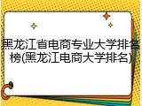 黑龙江省电商专业大学排名榜(黑龙江电商大学排名)