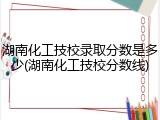 湖南化工技校录取分数是多少(湖南化工技校分数线)