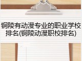 铜陵有动漫专业的职业学校排名(铜陵动漫职校排名)