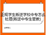 正规学生叛逆学校中专怎么处理(叛逆中专生管教)