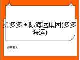 拼多多国际海运集团(多多海运)