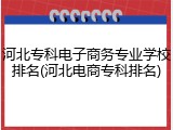 河北专科电子商务专业学校排名(河北电商专科排名)