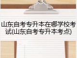 山东自考专升本在哪学校考试(山东自考专升本考点)