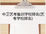 中卫艺考集训学校排名(艺考学校排名)