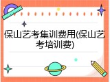 保山艺考集训费用(保山艺考培训费)