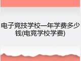 电子竞技学校一年学费多少钱(电竞学校学费)