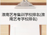 淮南艺考集训学校排名(淮南艺考学校排名)