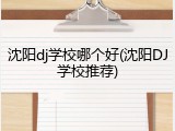 沈阳dj学校哪个好(沈阳DJ学校推荐)