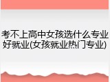 考不上高中女孩选什么专业好就业(女孩就业热门专业)