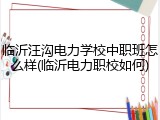 临沂汪沟电力学校中职班怎么样(临沂电力职校如何)