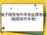 电子商务专升本专业课考试(电商专升本考)