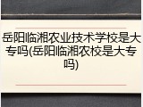 岳阳临湘农业技术学校是大专吗(岳阳临湘农校是大专吗)