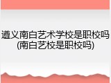 遵义南白艺术学校是职校吗(南白艺校是职校吗)