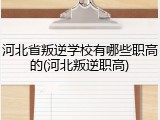 河北省叛逆学校有哪些职高的(河北叛逆职高)