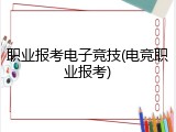 职业报考电子竞技(电竞职业报考)