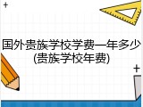 国外贵族学校学费一年多少(贵族学校年费)