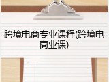 跨境电商专业课程(跨境电商业课)