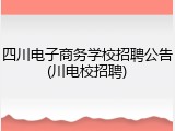 四川电子商务学校招聘公告(川电校招聘)