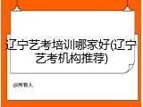 辽宁艺考培训哪家好(辽宁艺考机构推荐)