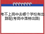 考不上高中去哪个学校有出路呢(考高中落榜出路)