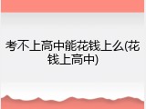 考不上高中能花钱上么(花钱上高中)
