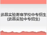 武昌实验寄宿学校中专招生(武昌实验中专招生)