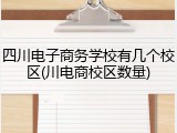 四川电子商务学校有几个校区(川电商校区数量)
