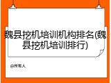 魏县挖机培训机构排名(魏县挖机培训排行)