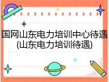 国网山东电力培训中心待遇(山东电力培训待遇)