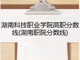 湖南科技职业学院高职分数线(湖南职院分数线)