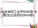 山东省轻工业学校96级 中职生(山东轻校96中职)
