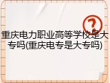 重庆电力职业高等学校是大专吗(重庆电专是大专吗)