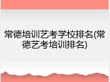 常德培训艺考学校排名(常德艺考培训排名)