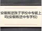 安徽叛逆孩子学校中专能上吗(安徽叛逆中专学校)