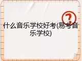 什么音乐学校好考(易考音乐学校)