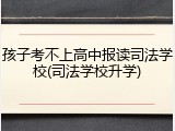 孩子考不上高中报读司法学校(司法学校升学)