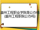 惠州工程职业学院是公办吗(惠州工程职院公办吗)
