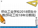 怀化工业学校2018招生分数(怀化工校18年分数线)