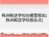 株洲叛逆学校在哪里报名(株洲叛逆学校报名点)