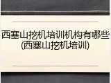 西塞山挖机培训机构有哪些(西塞山挖机培训)
