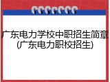 广东电力学校中职招生简章(广东电力职校招生)